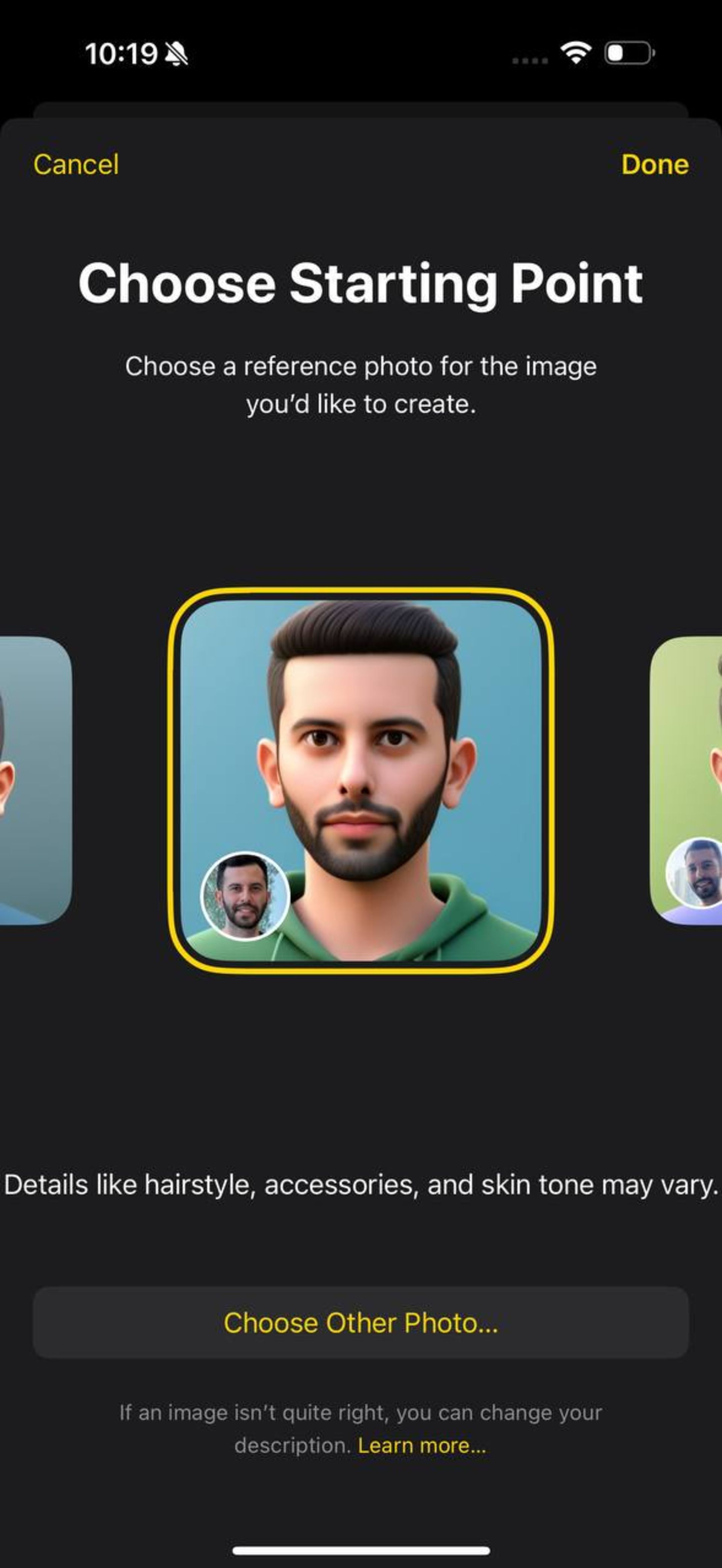 image-playground-appearance-1-6739d9adcd57b170a772e1e5 انتخاب چهره برای ایمج پلیگراند آیفون
