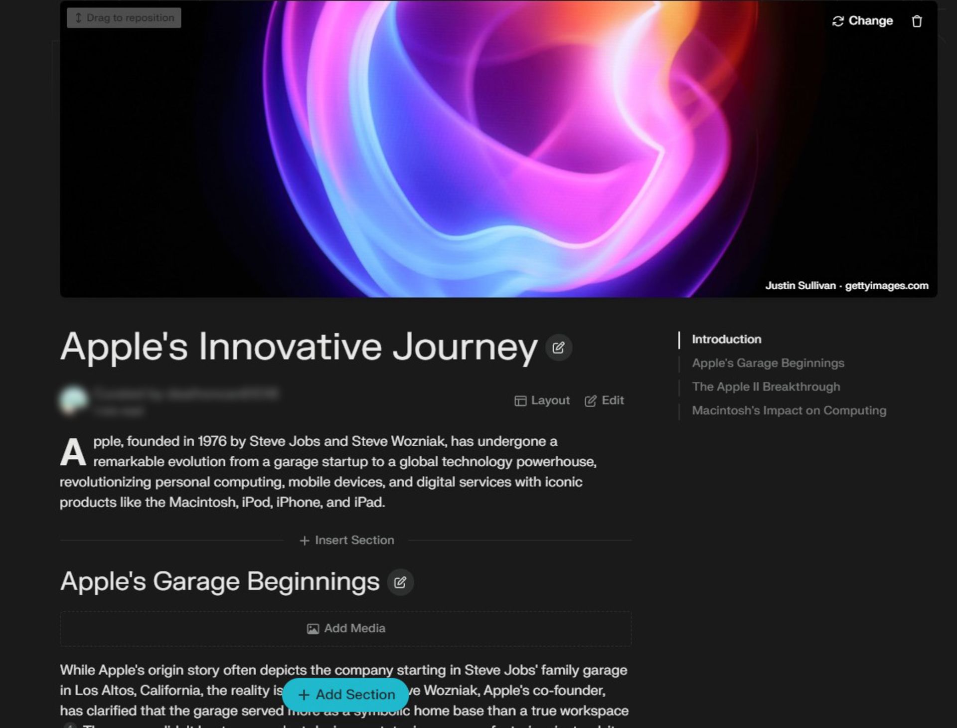 perplexity-page-apple-1-66e6b8c71540857550d20c6e تولید مقاله درباره اپل با Page پلتفرم پرپلکسیتی