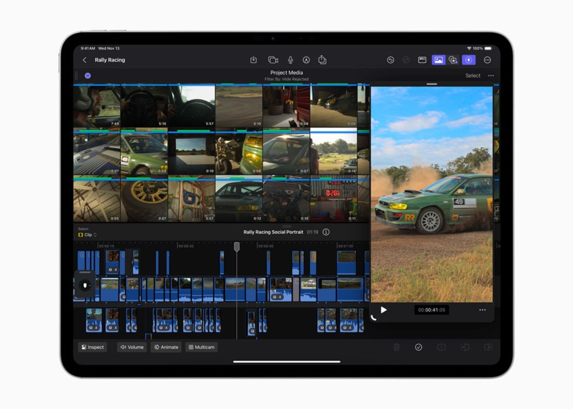 apple-final-cut-pro-11-workflow-6735b024f9616c86fb482a3c یک تبلت در حال تدوین یک فیلم